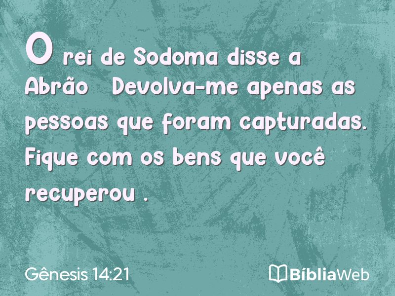 Gênesis 14:21 em imagem para compartilhar