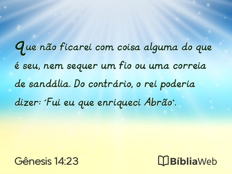 Gênesis 14:23 em imagem para compartilhar