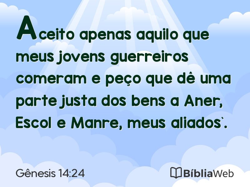 Gênesis 14:24 em imagem para compartilhar