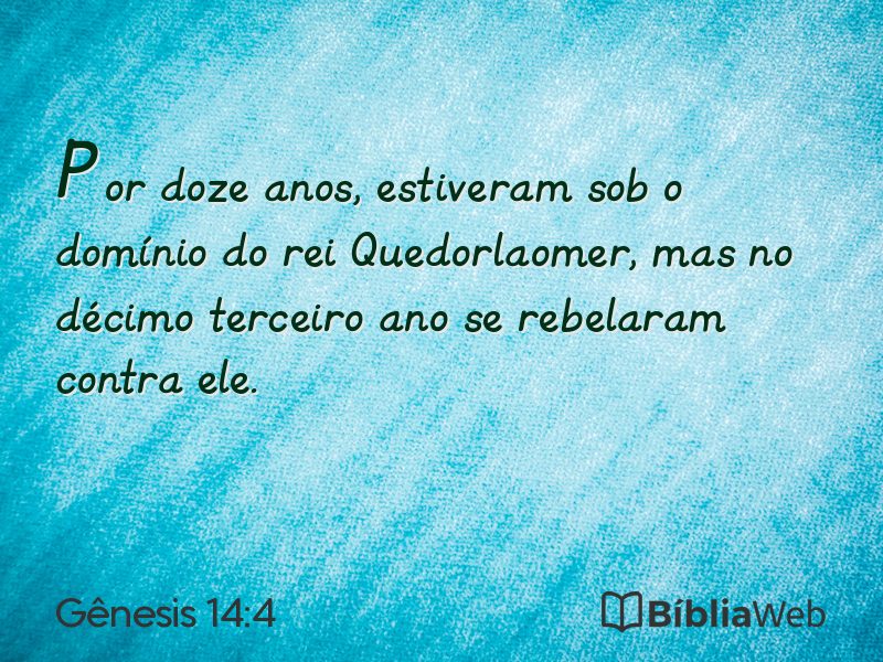 Gênesis 14:4 em imagem para compartilhar
