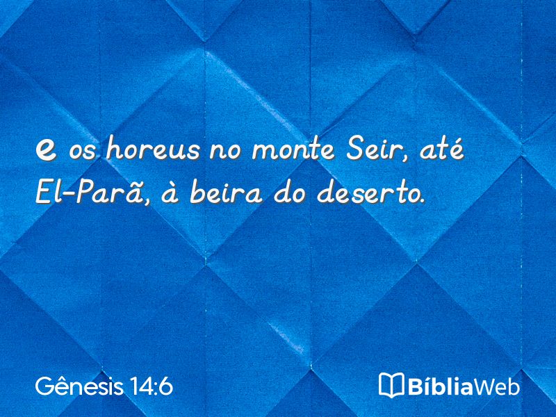 Gênesis 14:6 em imagem para compartilhar