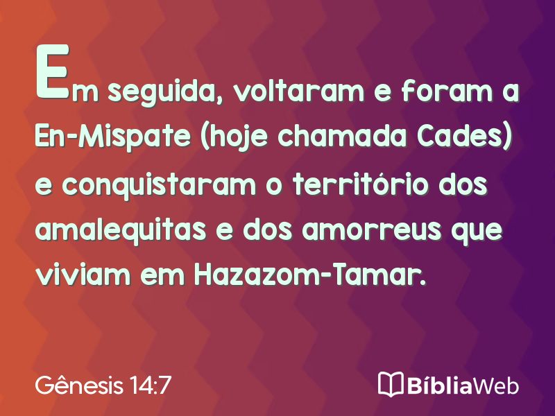 Gênesis 14:7 em imagem para compartilhar