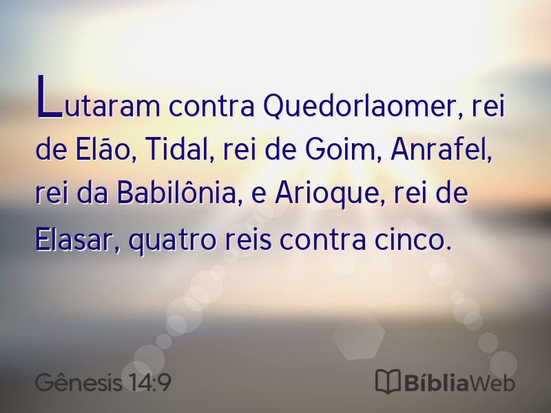 Gênesis 14:9 em imagem para compartilhar