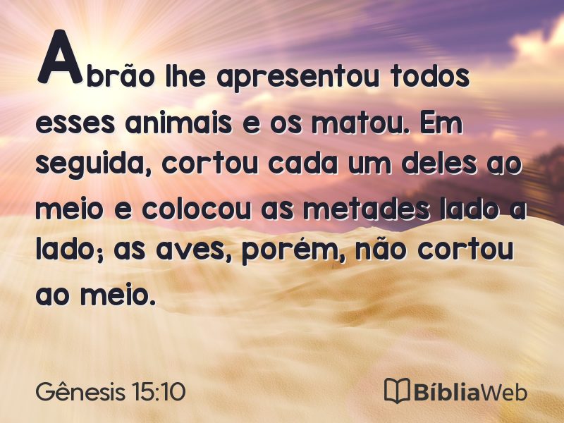 Gênesis 15:10 em imagem para compartilhar