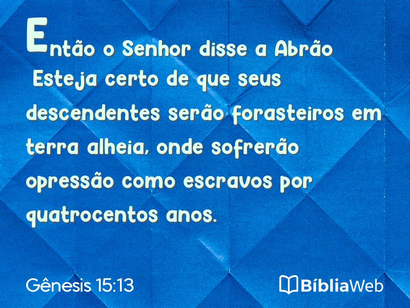 Gênesis 15:13 em imagem para compartilhar