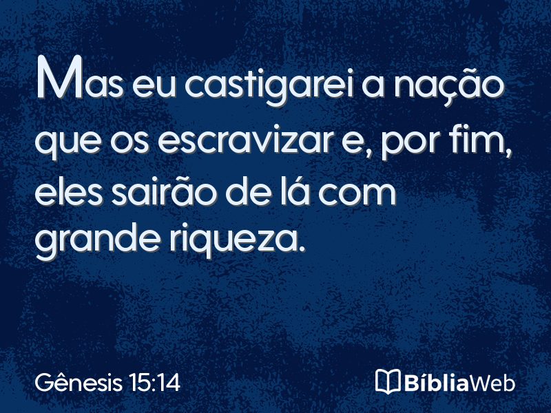 Gênesis 15:14 em imagem para compartilhar
