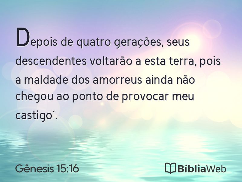 Gênesis 15:16 em imagem para compartilhar