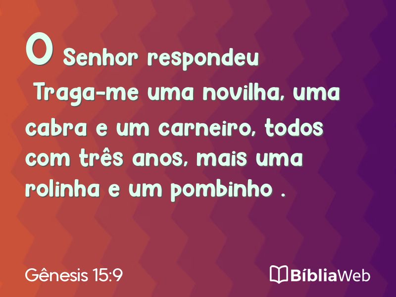Gênesis 15:9 em imagem para compartilhar