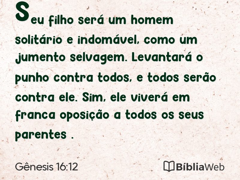 Gênesis 16:12 em imagem para compartilhar