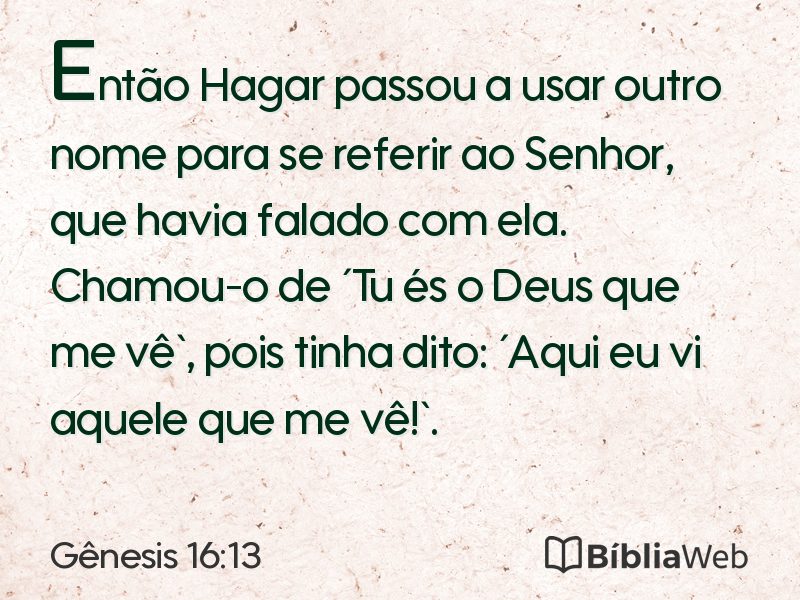 Gênesis 16:13 em imagem para compartilhar