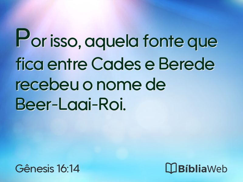 Gênesis 16:14 em imagem para compartilhar