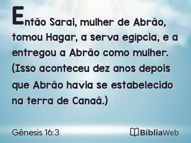 Gênesis 16:3 em imagem para compartilhar