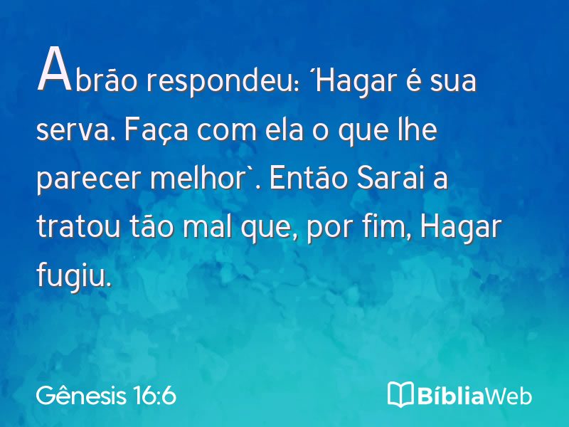 Gênesis 16:6 em imagem para compartilhar