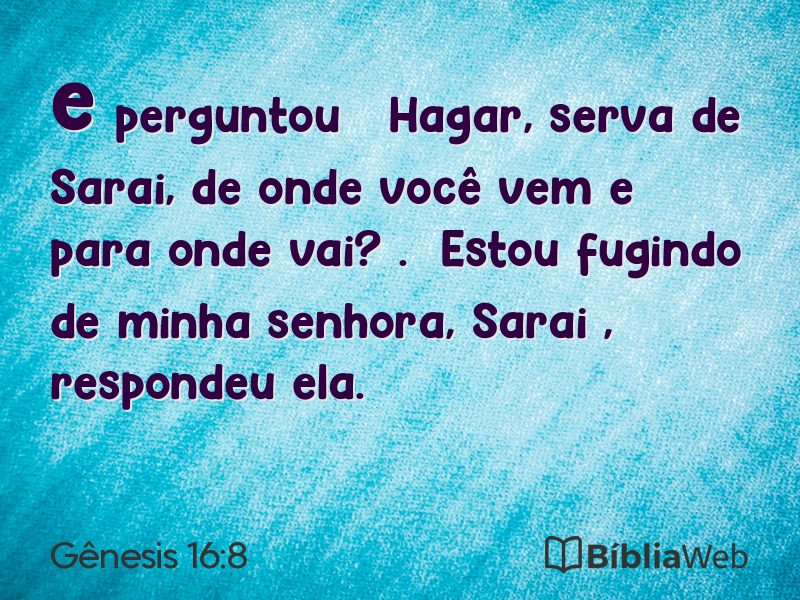 Gênesis 16:8 em imagem para compartilhar