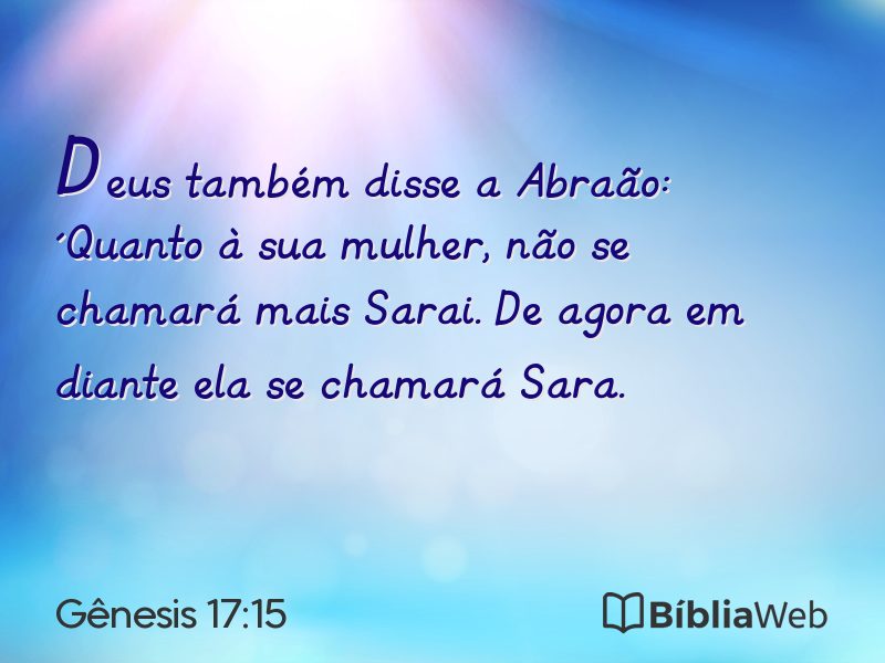 Gênesis 17:15 em imagem para compartilhar