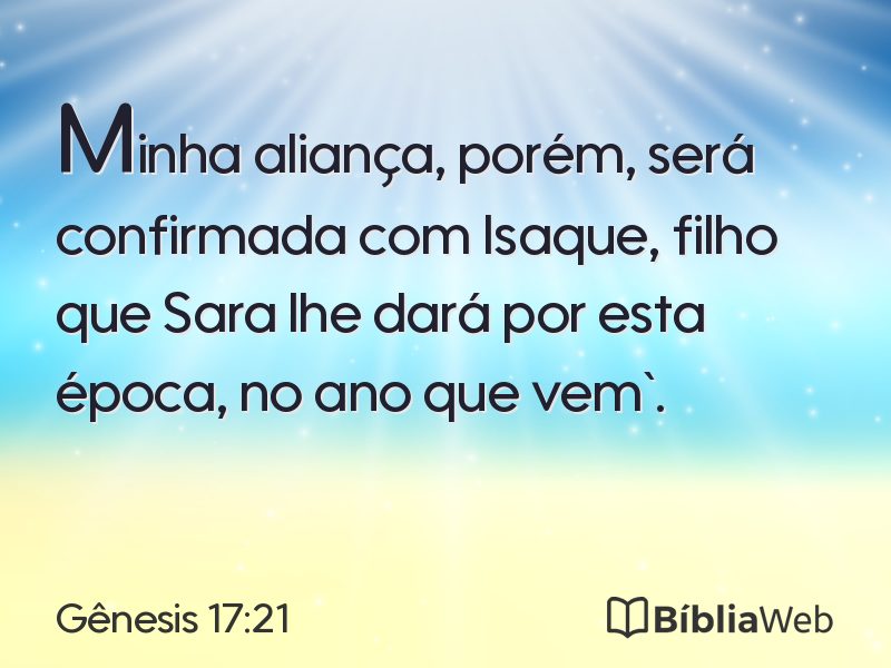 Gênesis 17:21 em imagem para compartilhar