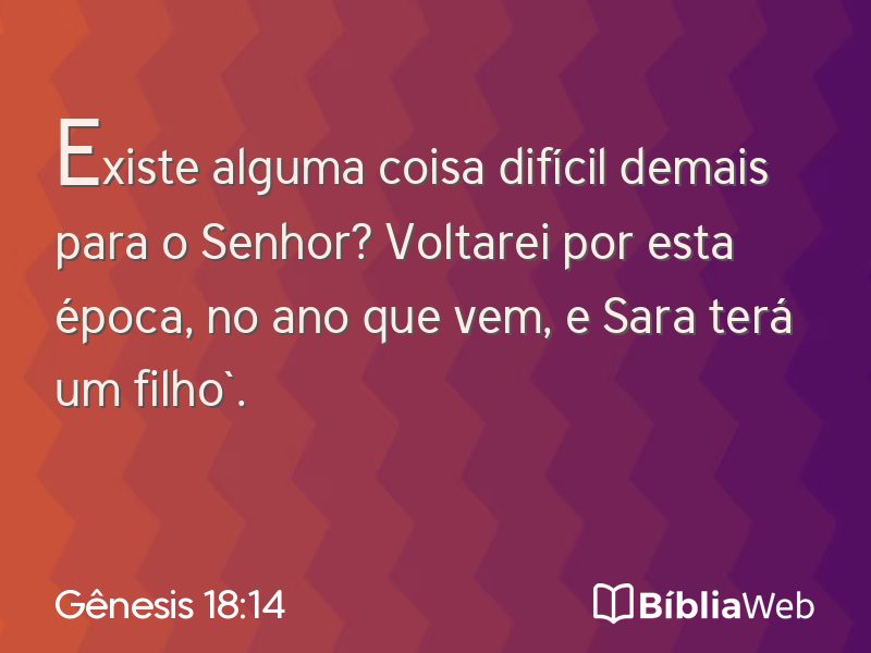 Gênesis 18:14 em imagem para compartilhar