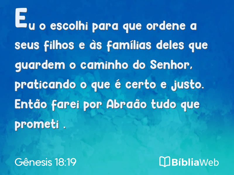 Gênesis 18:19 em imagem para compartilhar