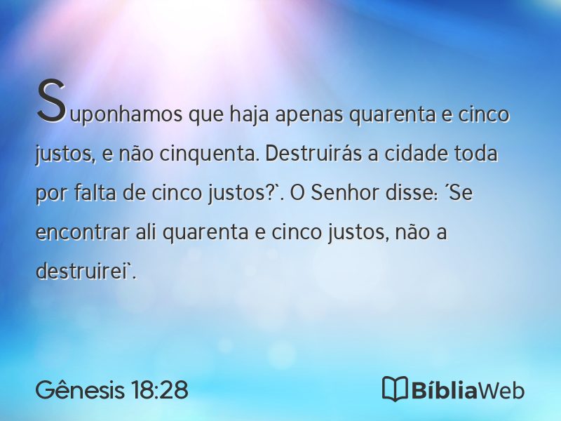 Gênesis 18:28 em imagem para compartilhar