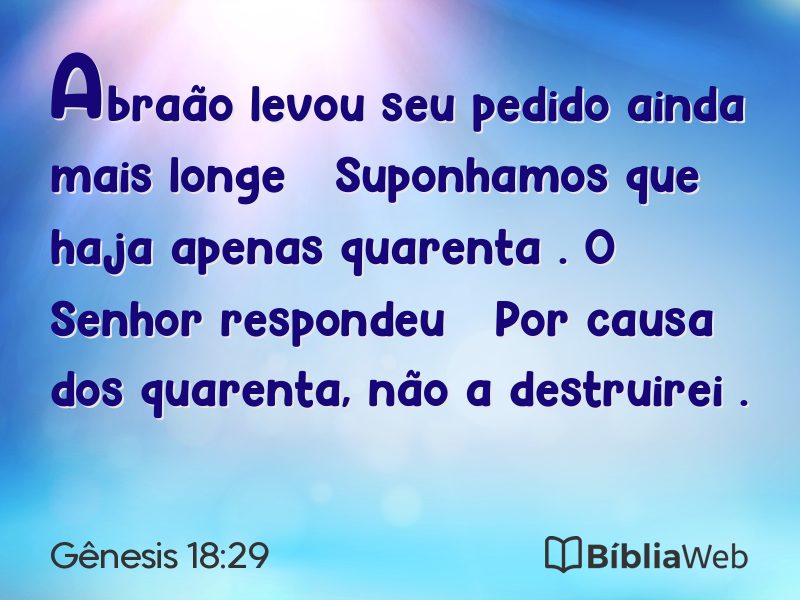 Gênesis 18:29 em imagem para compartilhar