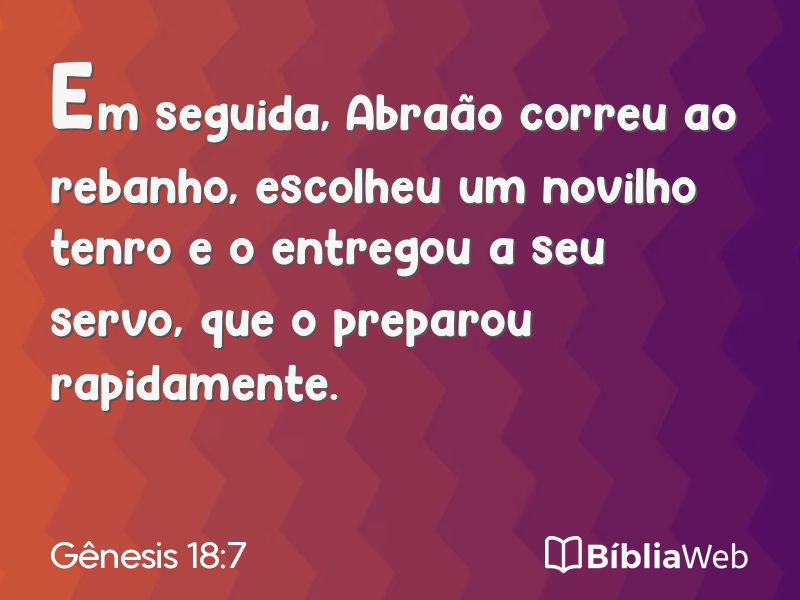 Gênesis 18:7 em imagem para compartilhar