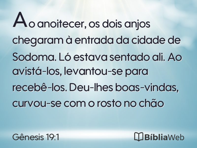 Gênesis 19:1 em imagem para compartilhar