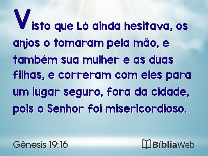 Gênesis 19:16 em imagem para compartilhar