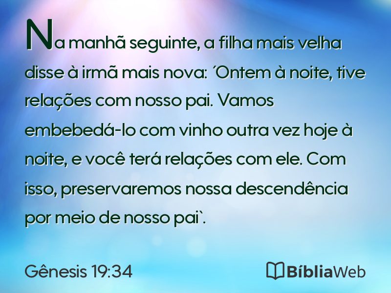 Gênesis 19:34 em imagem para compartilhar
