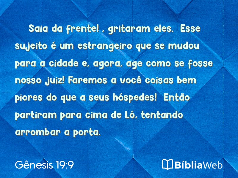 Gênesis 19:9 em imagem para compartilhar