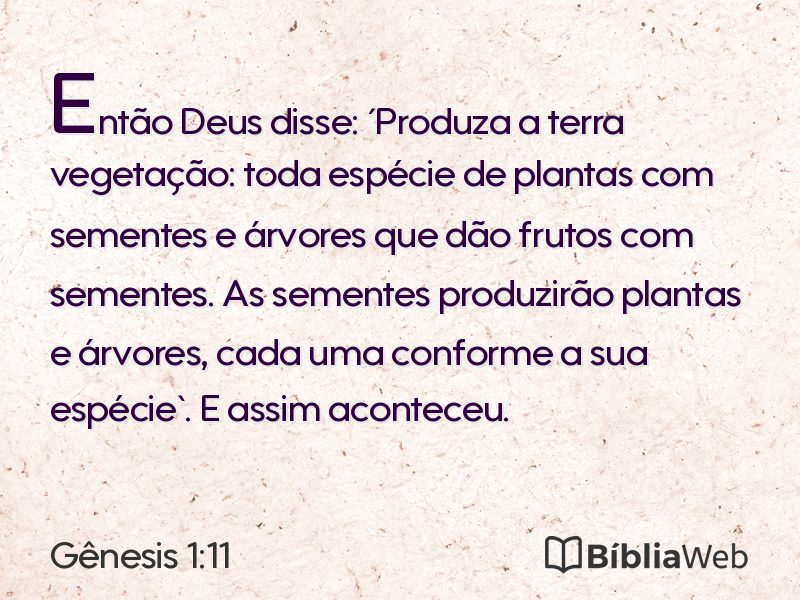 Gênesis 1:11 em imagem para compartilhar
