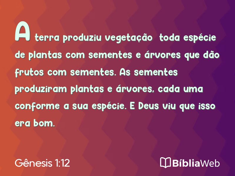 Gênesis 1:12 em imagem para compartilhar