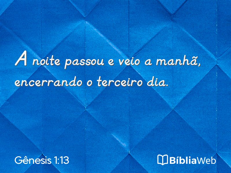 Gênesis 1:13 em imagem para compartilhar