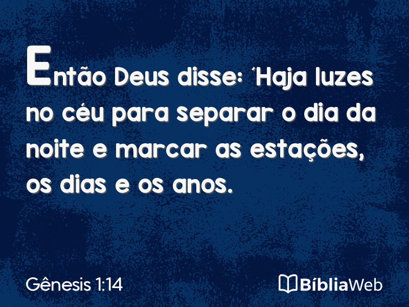 Gênesis 1:14 em imagem para compartilhar