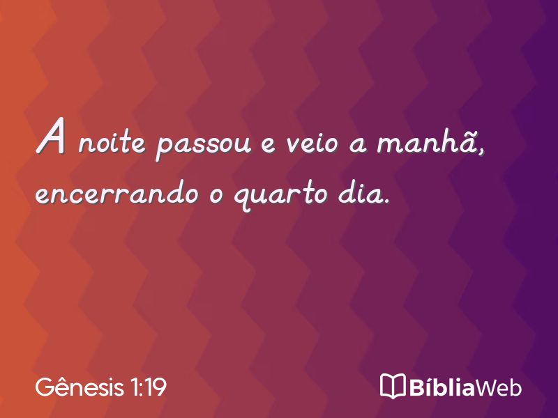 Gênesis 1:19 em imagem para compartilhar