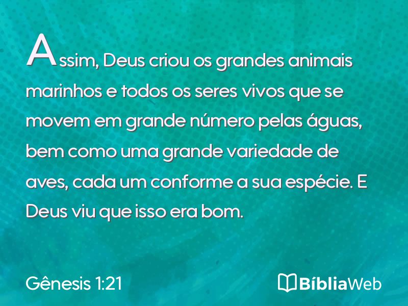 Gênesis 1:21 em imagem para compartilhar