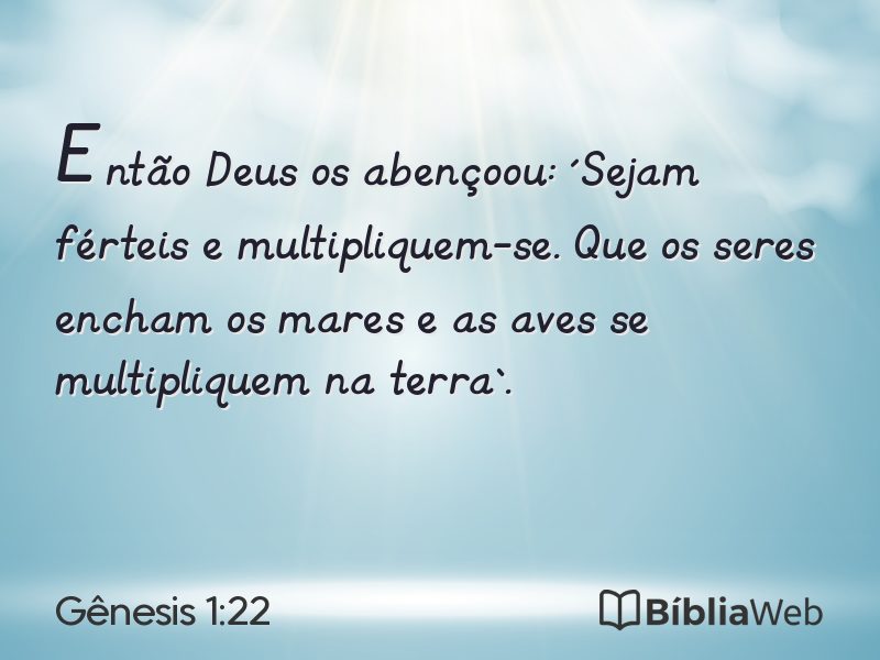 Gênesis 1:22 em imagem para compartilhar