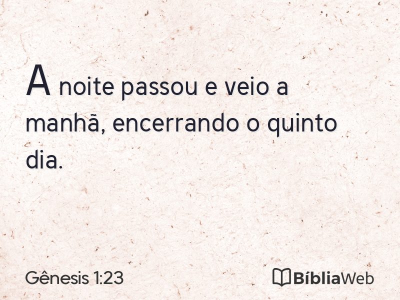 Gênesis 1:23 em imagem para compartilhar