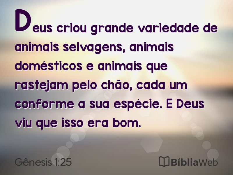 Gênesis 1:25 em imagem para compartilhar