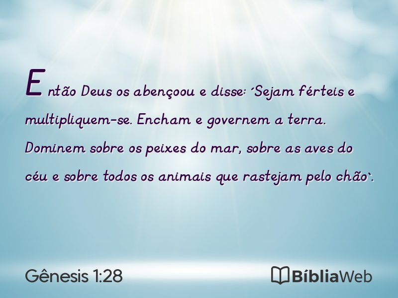 Gênesis 1:28 em imagem para compartilhar