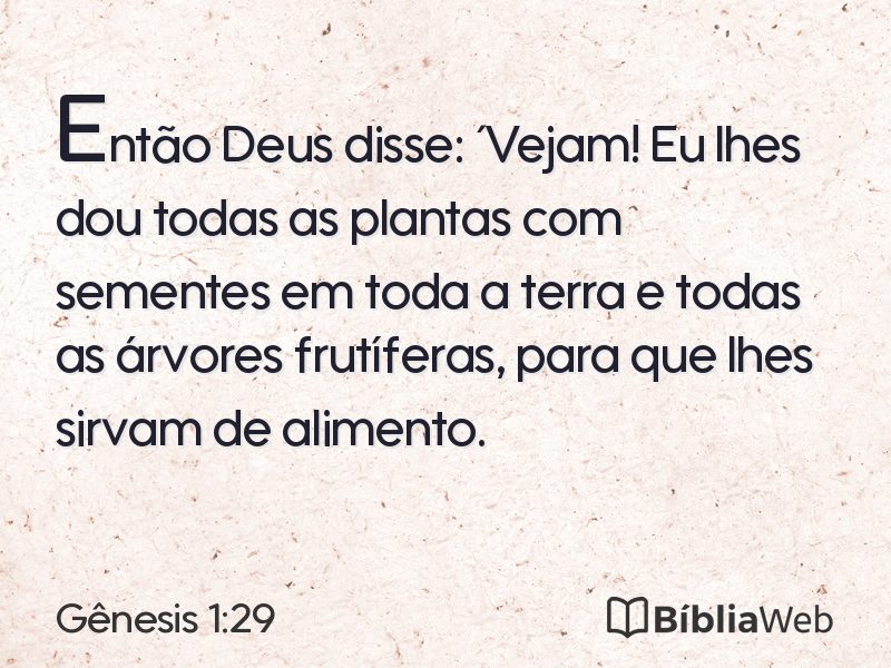 Gênesis 1:29 em imagem para compartilhar