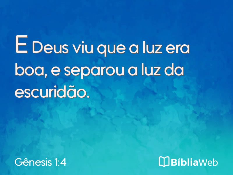 Gênesis 1:4 em imagem para compartilhar