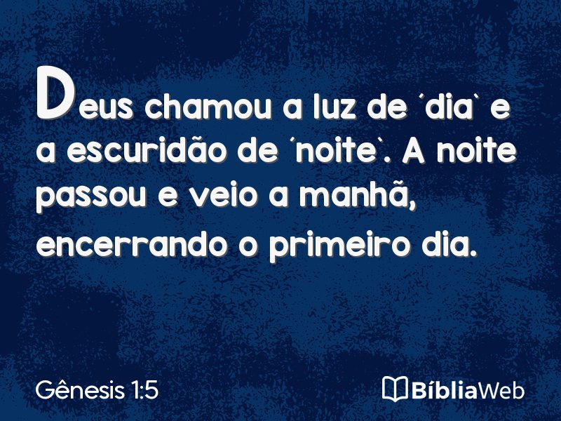 Gênesis 1:5 em imagem para compartilhar