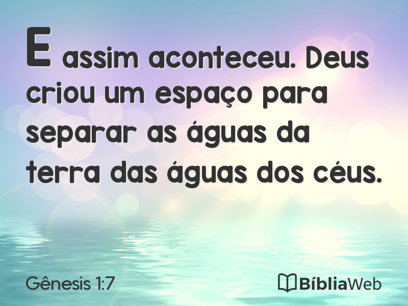 Gênesis 1:7 em imagem para compartilhar