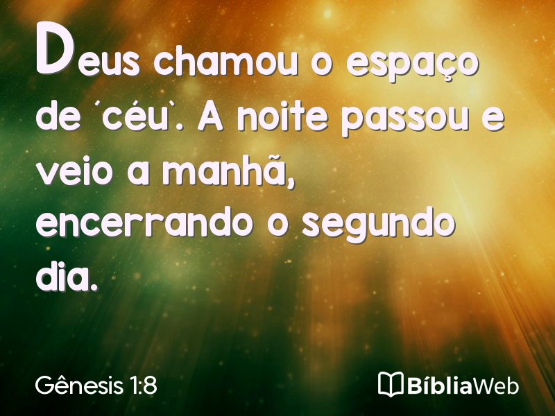 Gênesis 1:8 em imagem para compartilhar