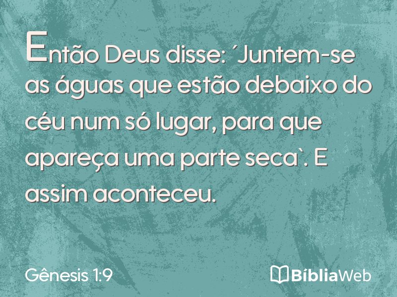 Gênesis 1:9 em imagem para compartilhar