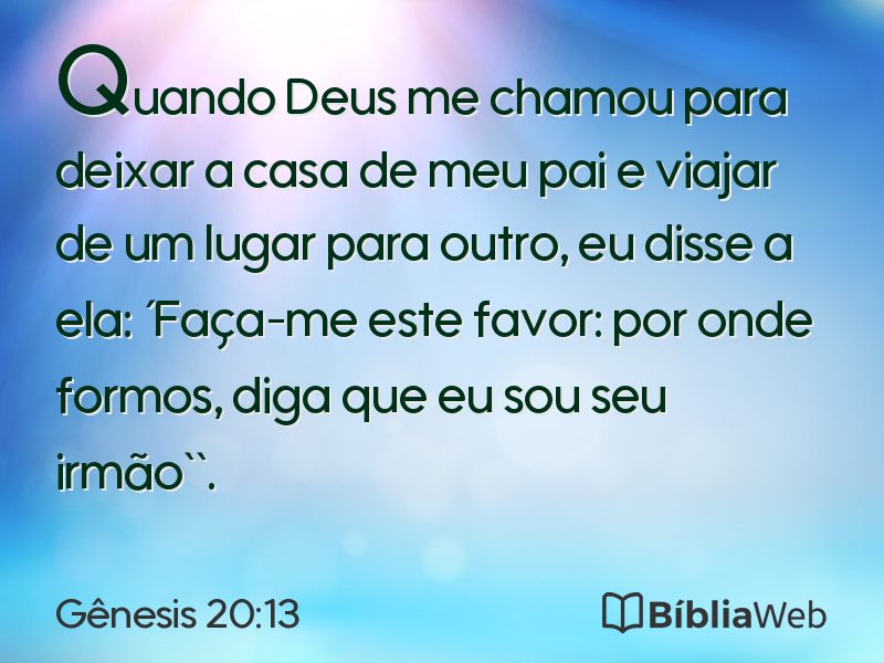 Gênesis 20:13 em imagem para compartilhar