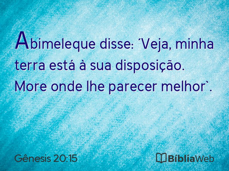 Gênesis 20:15 em imagem para compartilhar