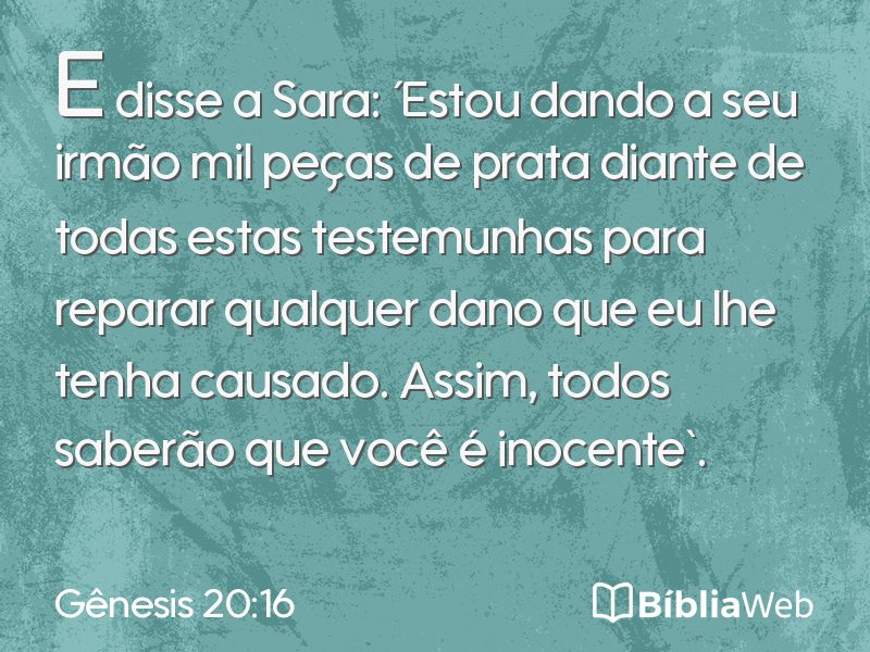 Gênesis 20:16 em imagem para compartilhar