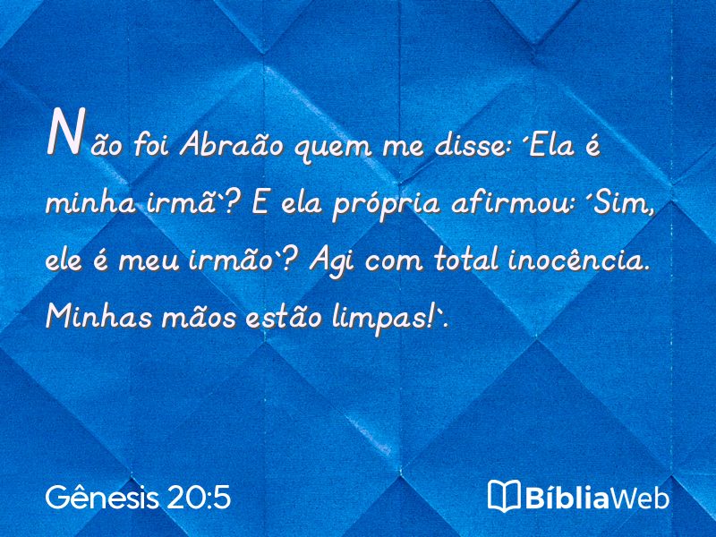 Gênesis 20:5 em imagem para compartilhar
