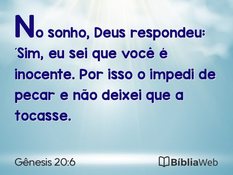 Gênesis 20:6 em imagem para compartilhar
